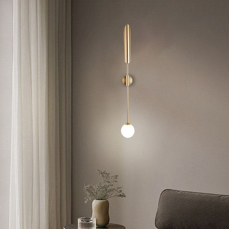 Modern Gold Wall Lamp Metal Glass Cylindrical
